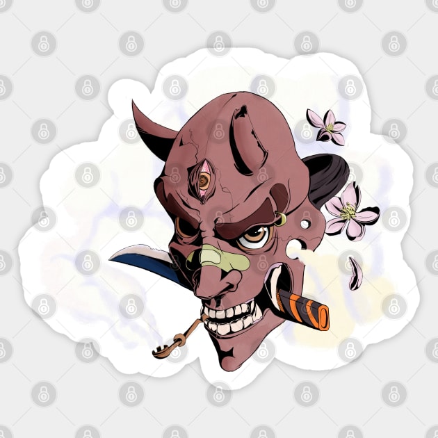 japan mask hannya Sticker by NevermindOnArt